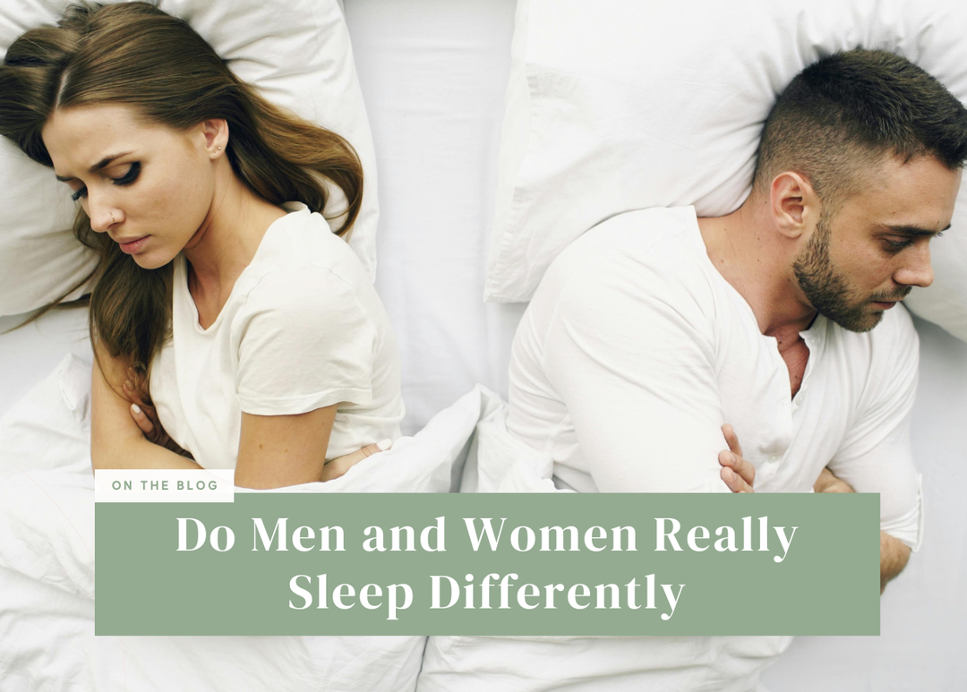 Couple sleeping separately in bed, illustrating differences in how men and women sleep