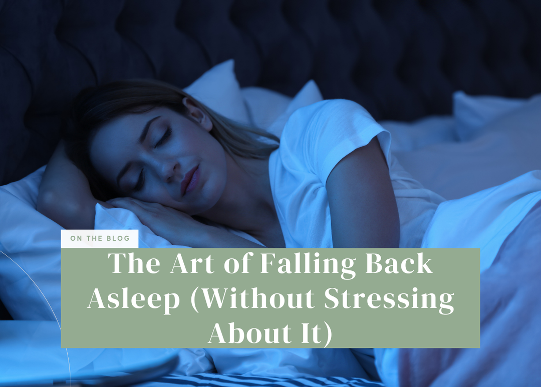 Woman sleeping peacefully on her side in bed under cool blue lighting.