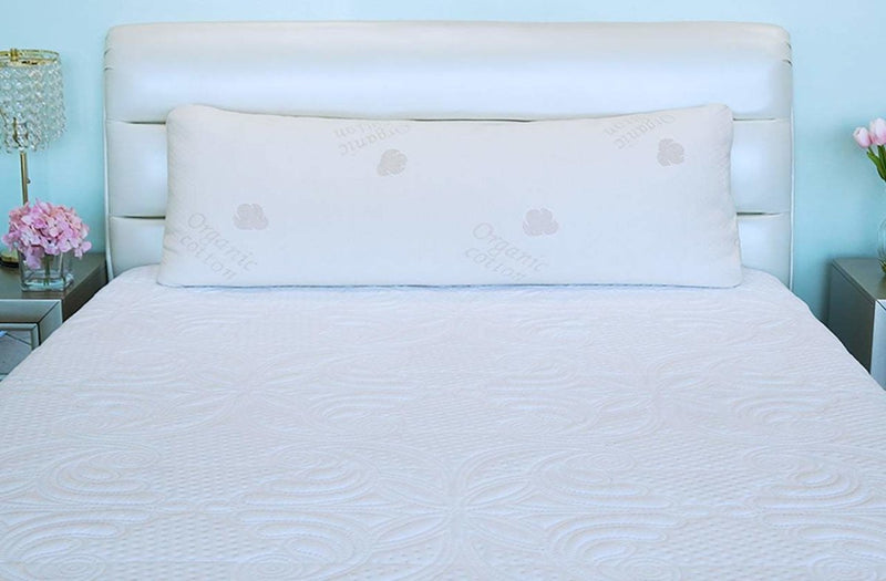 Sweet Zzz Body Pillow Organic Cotton Cover - Down Alternative Fill Includes  1 Body Pillow, 1 Pillowcase, White